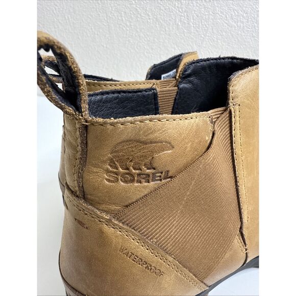 Sorel Women's Emelie Chelsea Boot Waterproof Light Leather Brown size 10.5 Women - Picture 8 of 13